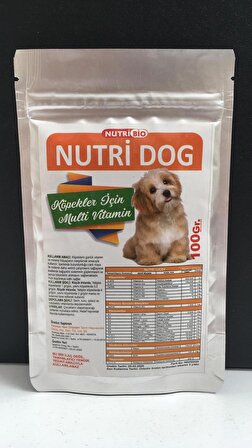 Köpekler İçin Multi Vitamin Komplex 100 GR Köpek Bağışıklık Güçlendirici Nutridog