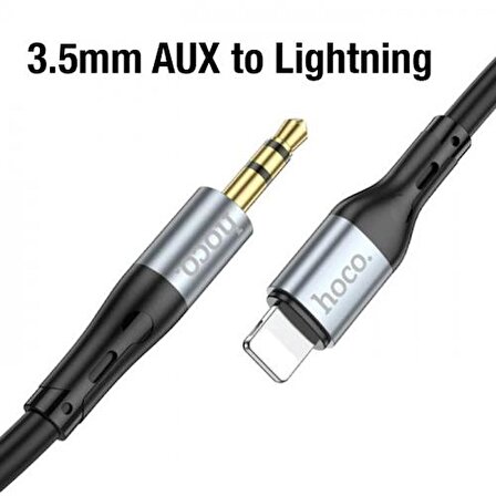 Coofbe Hc Seri 1Mt Lightning Aux Kablosu Ses Aktarım Kablosu AUX to Lightning  Araç Hoparlör Kulaklık Aux Kablo