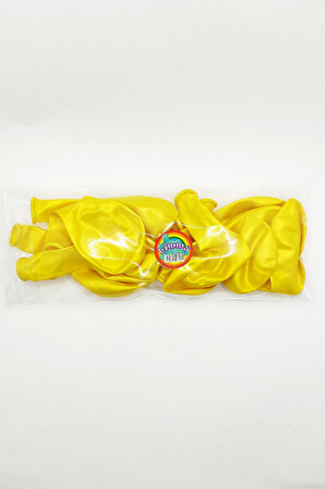 Metalik Parlak Renkli 10'lu Paketli Balon 12 Inç - Sarı