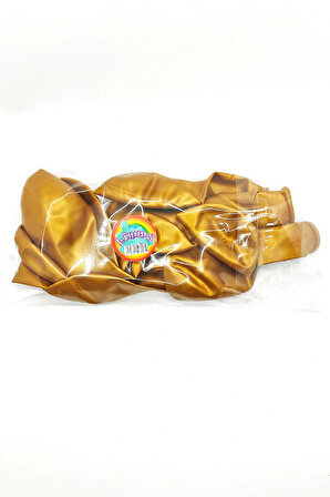 Metalik Balon Parlak Renkli 10'lu Paketli Balon 12 Inç - Gold - Sarı