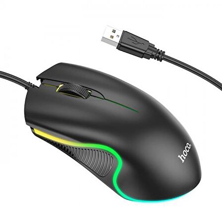 Coofbe Hc Seri RGB Işıklı 1.4Mt Kablolu Yüksek Hassasiyetli 1000DPI Gamer Mouse Oyuncu Mouse Ergonomik Tasarım Tak Kullan