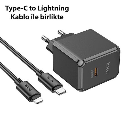 Coofbe Lightning - Type-C 30 Watt Hızlı Şarj Aleti Siyah