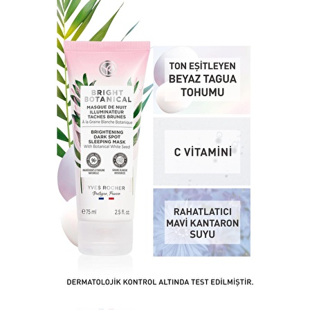 Yves Rocher Bright Botanical-Leke Karşıtı, Aydınlatıcı, Ton Eşitleyen Uyku Maskesi-75ml 47377