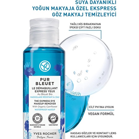 Yves Rocher Tüm Ciltler Için Suya Dayanıklı/yoğun Makyaja Özel Pur Bleuet Göz Makyaj Temizleyici- 200 ml