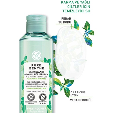 Yves Rocher Karma Ve Yağlı Ciltler Için Pure Menthe Prebiyotik Miseler Su-200 ml 96880