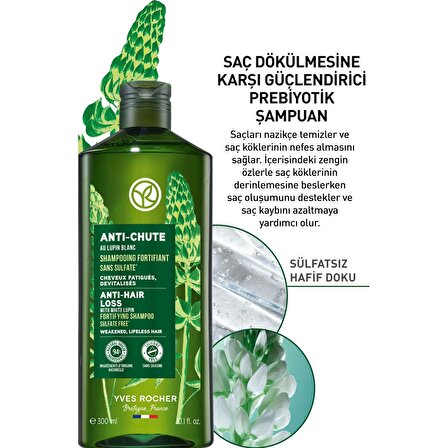 Yves Rocher Saç Dökülmesine Karşı (anti-chute) Güçlendirici Prebiyotik Şampuan - Sülfatsız & Vegan-300 Ml