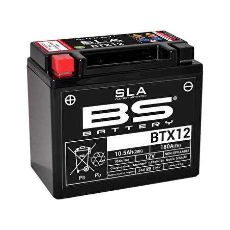 BS BATTERY BTX12-SLA Motosiklet Aküsü SLA Tipi