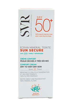 Svr Sun Secure Ecran Mineral 50+ Faktör Nemlendirici Kuru Ciltler İçin Renkli Yüz Güneş Koruyucu Sprey 60 ml