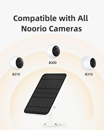 Noorio Kablosuz Güvenlik Kamerası için Taşınabilir Güneş Paneli