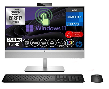 HP HP EliteOne 840 G9 İntel® Core™ İ7 1255U DDR5 64gb 256gb SSD Intel® UHD 23.8 TOUCH Windows11Pro All in One Masaüstü Bilgisayar AIO5V919EA45+ZettaUsbBellek