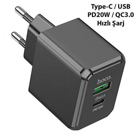 Coofbe USB 20 Watt Hızlı Şarj Aleti Siyah