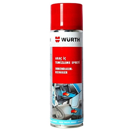 Würth Motor Temizleyici Sprey + Araç Içi Temizleyici Sprey 500 ml