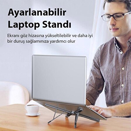 Coofbe Alüminyum X Şekil Yükseklik Ayarlı Katlanabilir Taşınabilir Laptop Standı Notebook Standı 
