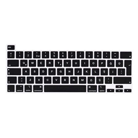Apple Macbook 16' Touch Bar A2141 Silikon Ped Trasparan Uyumlu Şeffaf Klavye Koruyucu Türkçe Q
