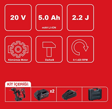 ATTLAS PRO  ATBL 18 RH-502 C Akülü Kırıcı Delici (KÖMÜRSÜZ)