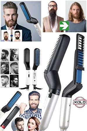 Elektrikli Saç Tarak Hızlı Saç Sakal Düzleştirici Kıvırcık Konforlu Hafif Erkekler Sakal Düzleştirme