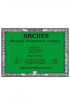 Arches Watercolor 300gr 26x36cm 20yp Cold Pressed Suluboya Blok / A1795061