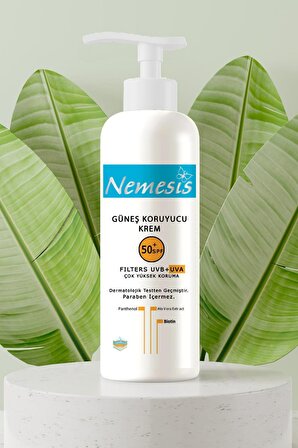 Nemesis 50+ Faktör Onarıcı Tüm Cilt Tipleri İçin Renksiz Güneş Koruyucu Krem 200 ml