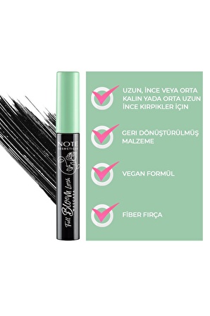 Note Full Bloom Lash Kıl Fırça Siyah Rimel