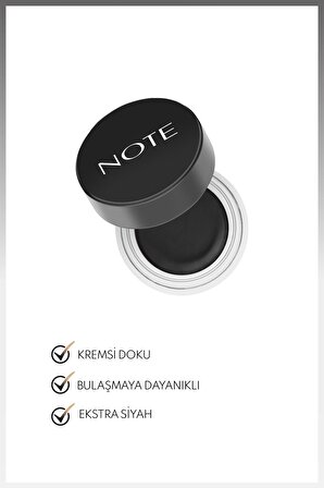 Note Gel Liner Mat Bitişli Suya Dayanıklı Kalıcı Jel Eyeliner - Siyah