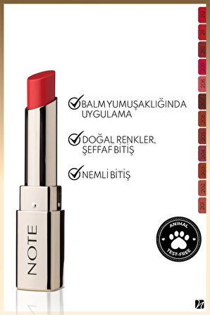 Note Iconic Sheer Lipstick Nemlendirici Parlak Ruj 211 Fearless - Kırmızı
