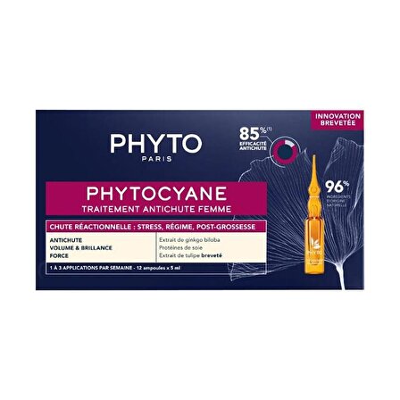 Phyto Phytocyane Kadınlar İçin Dönemsel Saç Dökülmesi Karşıtı Bakım 12 x 5 ml