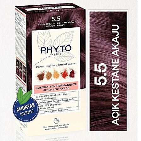 Phyto Color 5.5 Açık Kestane Akaju Amonyak Ve Slikon İçermez Bitkisel Saç Boyası