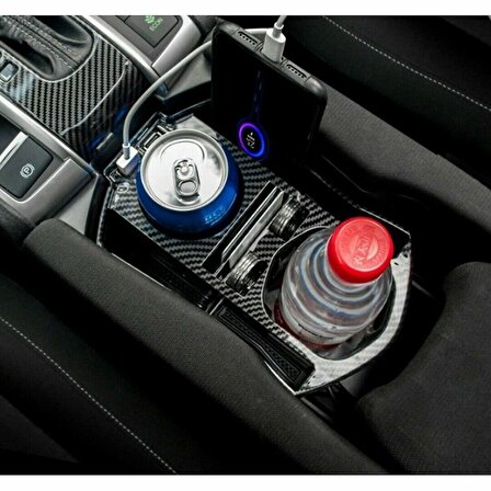 Honda Civic Fc5 2016-2021 Usb Portlu Orta Konsol Kutusu Karbon