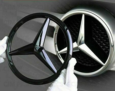 Mercedes Uyumlu Panjur Logosu Kaplama Parlak Siyah