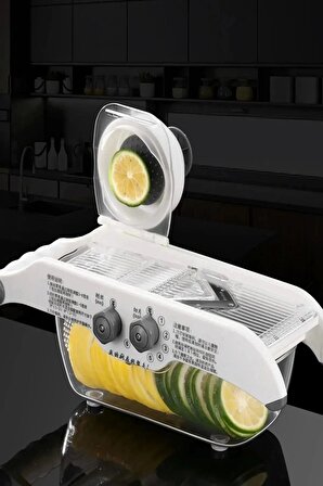6+5 Hazneli Ayarlı Limon Rende Fonksiyonlu Sebze Parmak Patates Kesici Rende Julyen Cips Dilimleme
