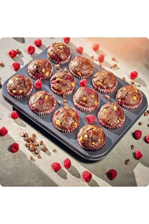 12 Lİ Muffin Mini Kek Kalıbı Cup Fırça Spatula Set Pasta Kek Çörek Hazırlama Pişirme 2 Li Set