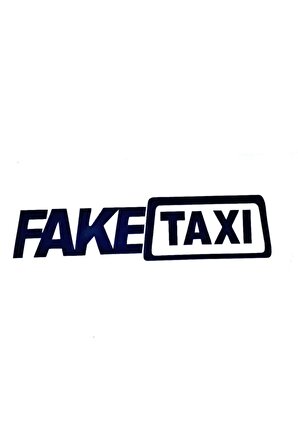Fake Taxi Sticker (Oto-Motor-Laptop-Duvar-Dekor) 10 x 2 cm