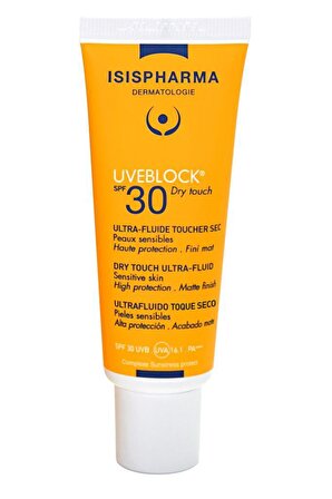 Isis Pharma Uveblock Dry Touch 30 Faktör Matlaştırıcı Yağlı Ciltler İçin Renksiz Yüz Güneş Koruyucu Krem 40 ml