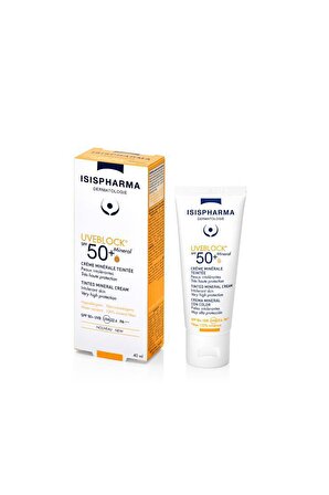Isis Pharma Uveblock Mineral Cream 50+ Faktör Aydınlatıcı Hassas Ciltler İçin Renkli Yüz Güneş Koruyucu Krem 40 ml