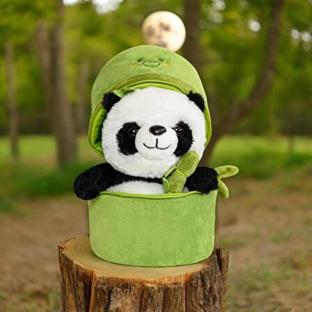 Bambu Çubuklu Sevimli Arkadaş Yastık Panda