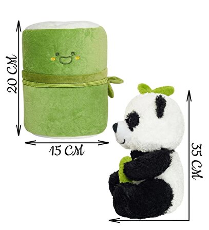 Bambu Çubuklu Sevimli Arkadaş Yastık Panda