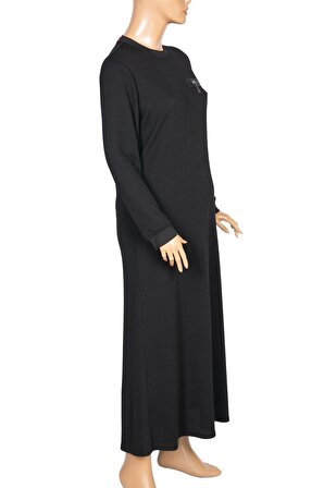 Hesna Kadın Canay Fitilli Boydan Aksesuarlı Siyah Elbise