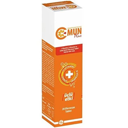 C Mun Plus C Vitamini D Vitamini Ve Çinko 20 Efervesan Tablet
