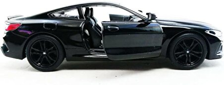 Kinsmart BMW M8 Diecast Metal Çek Bırak Araba 1:34 Ölçek Siyah