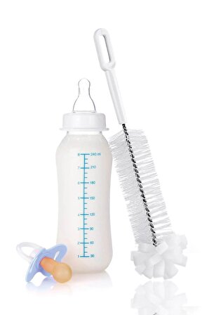Bebek Biberonu Şişe Temizleme Yıkama Çok Amaçlı Pratik Kolay Kullanım Hijyenik Fırça BİBERON TEMİZLEME FIRÇASI