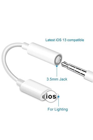 İphone Uyumlu Kablolu Kulaklık Çevirici Adaptör Lightning To Headphone Jack Dönüştürücü