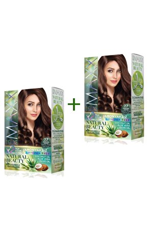 2 Paket Natural Beauty Amonyaksız Saç Boyası 7.7 KaramelKahve