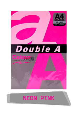 Double A Renkli Fotokopi Kağıdı 25 Li A4 75 gr Neon Pink