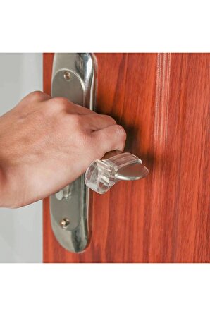 Şeffaf Kapı Kolu Stoperi Kapı Kolu Tamponu 4 Adet Kapı Güvenliği