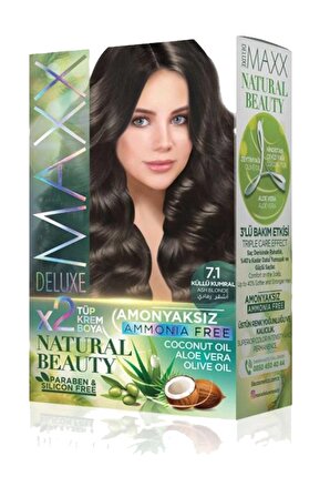 2 Paket Natural Beauty Amonyaksız Saç Boyası 7.1 KüllüKumral