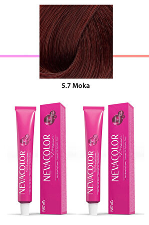 2 li Set Premium 5.7 Moka - Kalıcı Krem Saç Boyası 2 X 50 g Tüp