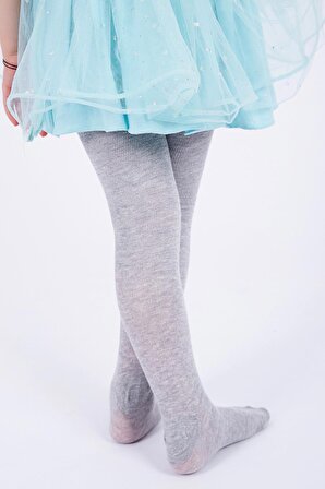 Kız Çocuk Pamuklu Külotlu Çorap Renk Gri