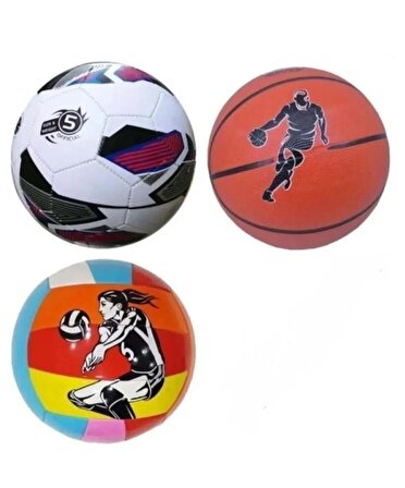 Basketbol Topu , futbol Topu , voleybol Topu 3'lü Set Basketbol Futbol Voleybol 3'lü Set