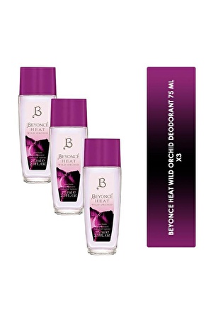 Beyonce Heat Wild Orchid Deodorant 75 ml X3