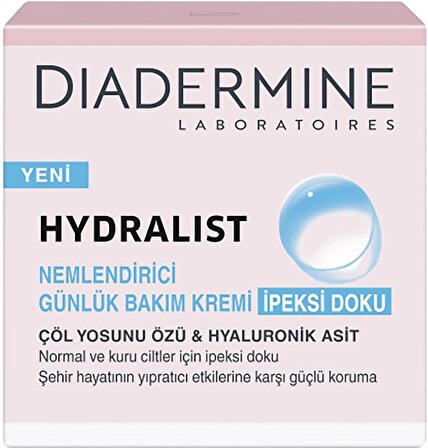 Diadermine Hydralist Tüm Cilt Tipleri İçin Su Bazlı Yağsız Nemlendirici Yüz Bakım Kremi 50 ml
